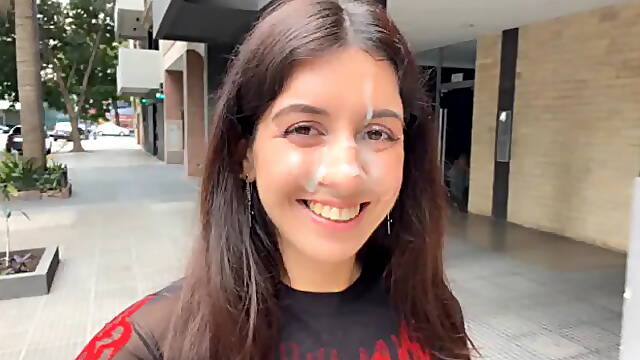 Facial Cumshot Before Public Walk