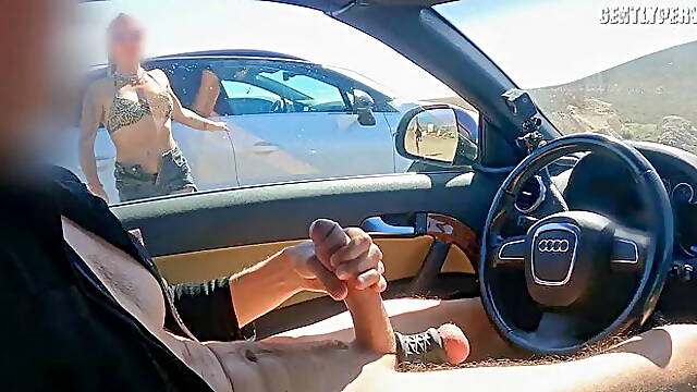 PARKING LOT BITCHES: two fit ladies show me their perfect bodies and let me cum