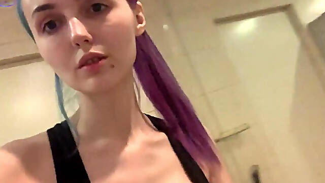 Masturbation My Pussy in the Gym Toilet