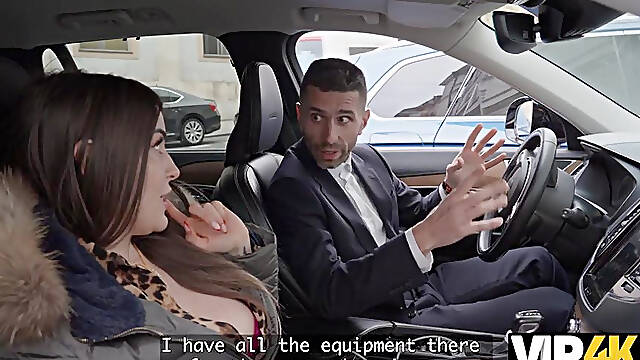 VIP4K. She Scratched his car and now has to Polish it with her Tongue up his Ass