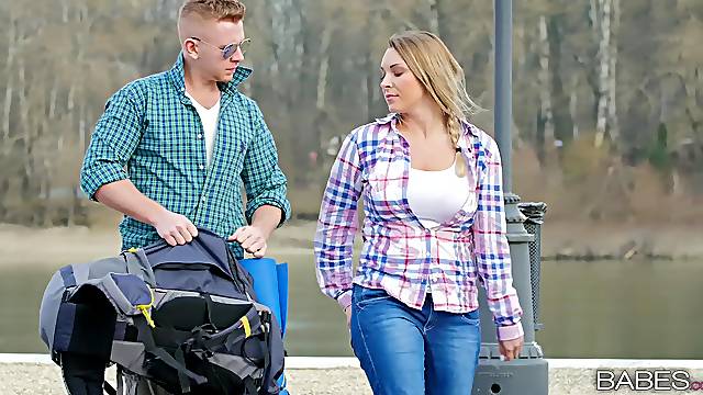 Young lad gets to deep fuck girlfriend's best friend, a brunette hottie