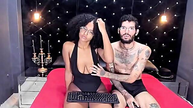 Black and ebony girlfriends get 2 white dicks