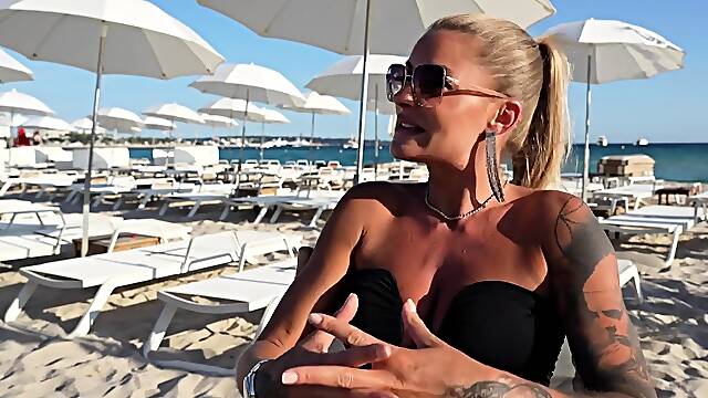 Horny blonde outdoor anal sex