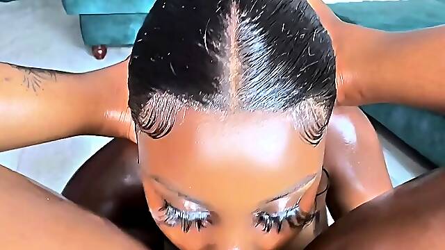 Black and ebony babes get a stiff dick