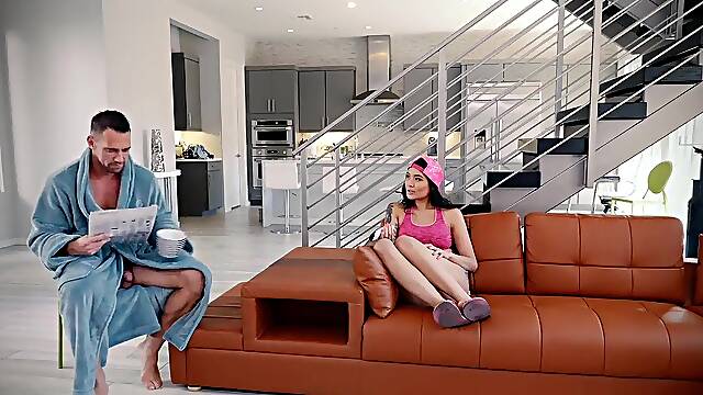 FamilyStrokes - Hot Asian Teen (Brenna Sparks) Fucks StepDaddy