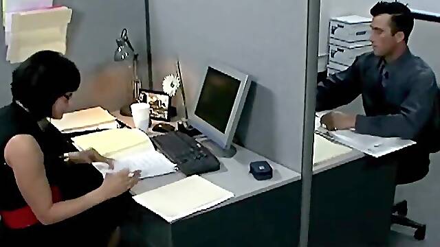 Brunette office babe Tory Lane fucking