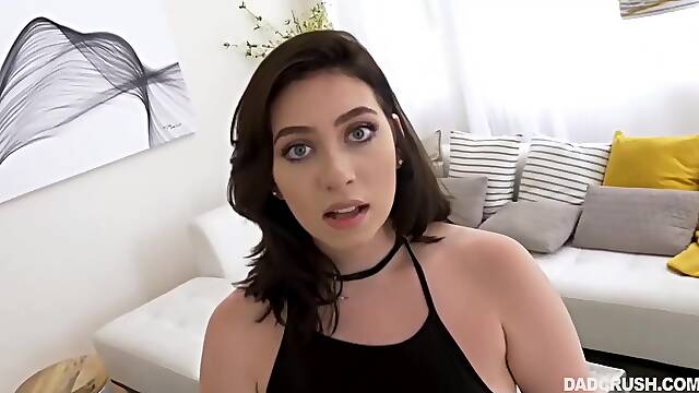 Amilia Onyx is sucking a hard meat stick and rubbing it with her nice tits