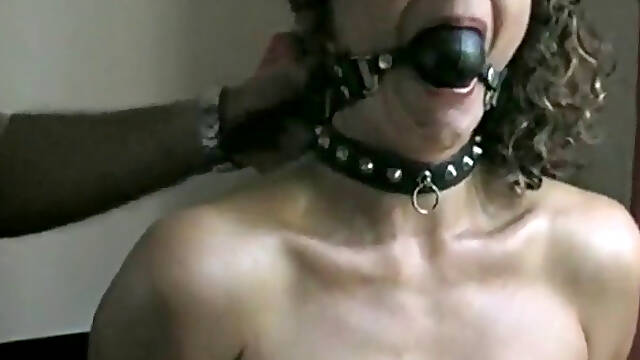 My tied housewife gets juggs pierced with fishhooks