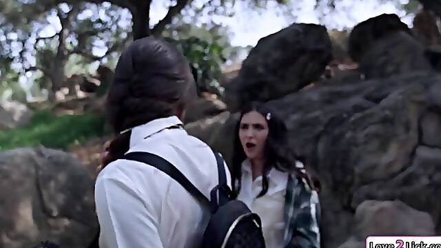 2 schoolgirls ditch class to eat piss hole