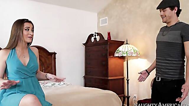 Sweetheart Dani Daniels rides on a huge dick in the cowgirl pose