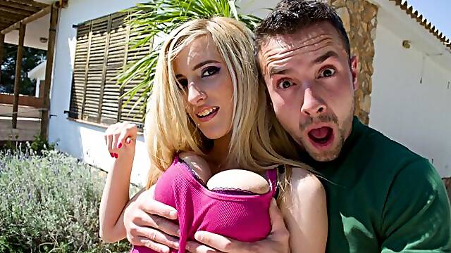 Sweetheart with round ass Eli rammed in the missionary pose by big cock