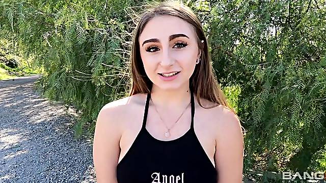 Sensual long-haired chick Penelope Kay jumps on a huge boner