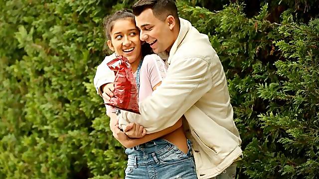 Raven-haired natural teen with big tits Darcia Lee loves hard sex