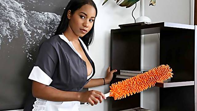 Good-looking busty chick Jenna J Foxx is getting fucked on the couch