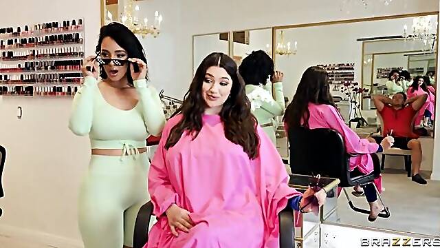 Gorgeous babes Alyx Star and Lauren Pixie are getting fucked from behind