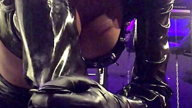 Busty brunette fingering her snatch close up
