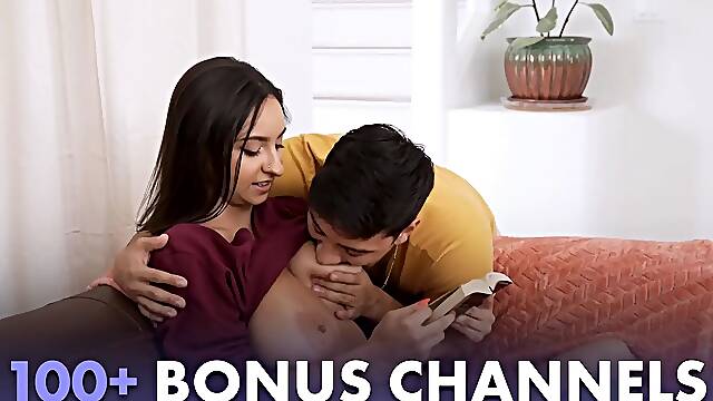 Big titted step-mom schools her naughty son-in-law before college