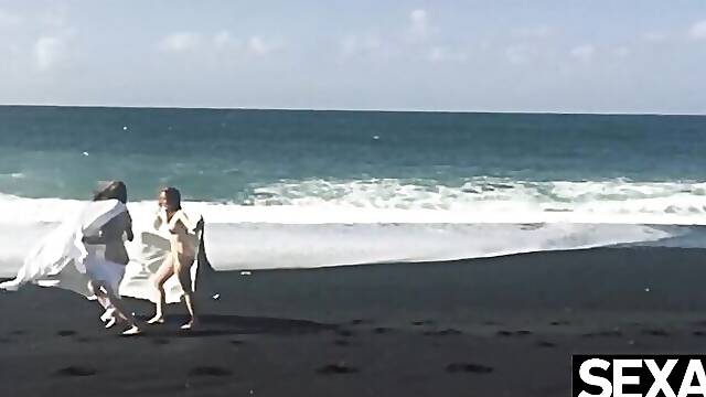 Sex Art featuring Amarna Miller and Linda Sweets outside xxx