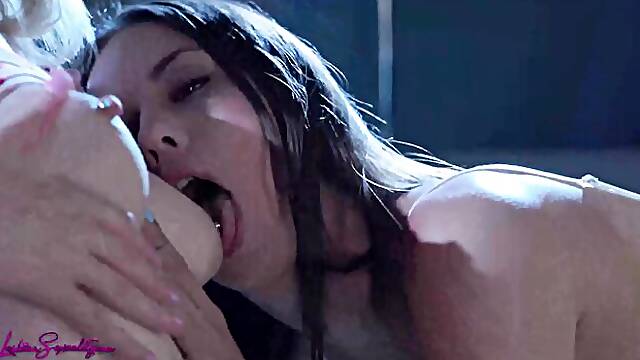 Lesbian Sexuality featuring Madi Meadows and Lexi Lores scissoring in lesbian xxx