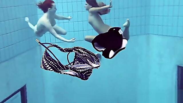 Katrin and Lucy big tits underwater