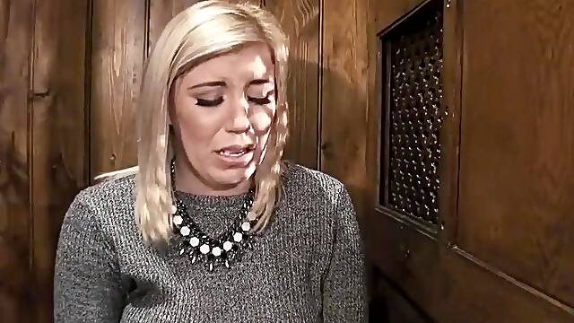 Masked Dude Replaced The Priest And Fucked Horny Slut In The Confession Booth