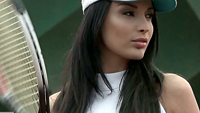 Gorgeous milf Anissa Kate gets her anus fucked right on the tennis court