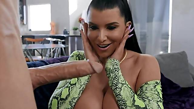 Mega busty milf Romi Rain sucks big cock and rides on cock face to face