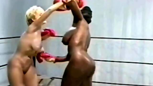 Interracial 90s Lesbian Big Tit Boxing