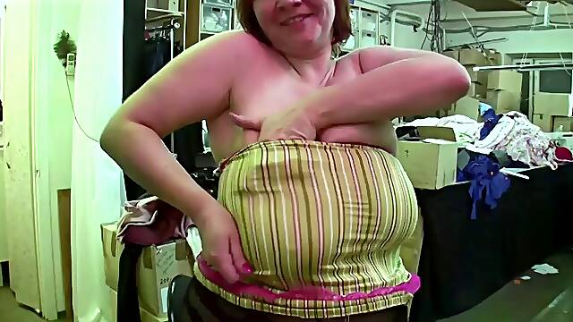 Mega tits in the workplace