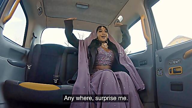 Car fuck with buxom Indian Yasmina Khan - Fake Taxi