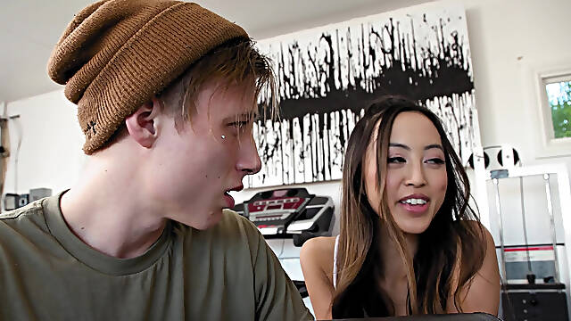 Asian Alexia Anders has sex in front of her horny stepmom