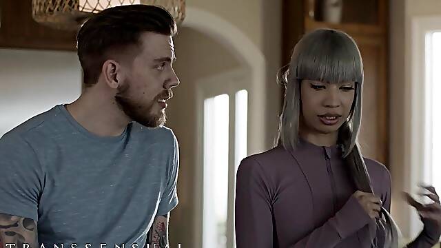 TRANSSENSUAL - Smallish Trans Hotty Itzel Saenz Yells Noisily As She Gets Her Culo Crammed With Jizz