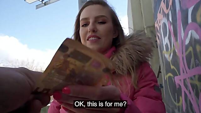 Cheap babe gets POV fucked by sex agent for good cash