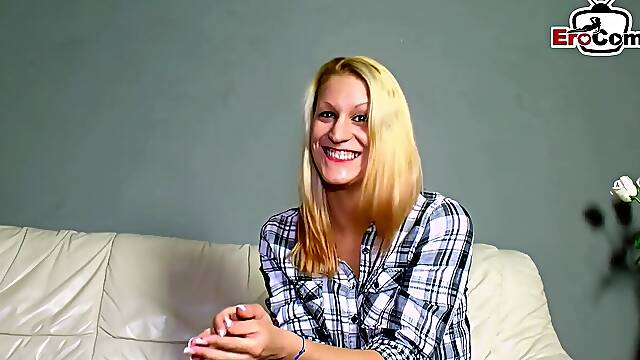 German Blonde Next Door At First Sex Casting