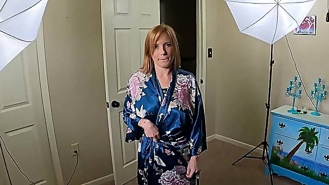 Stepmom Jane Cane flaunts her big tits and hairy pussy in a hot solo scene - Shiny Cock Films