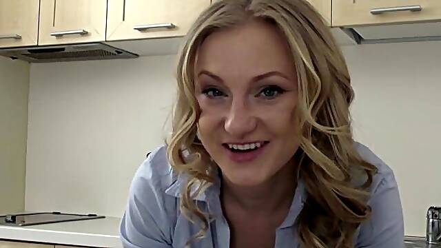 Nadin shows off sexy body in kitchen looking hot