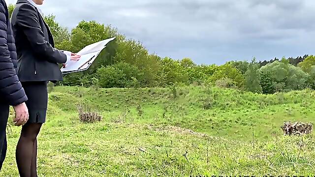 My private secretary fucked outdoor wild and messy by a client