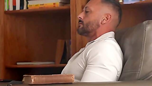 Mature redhead maid with big boobs Syren De Mer gets fucked with cum on her mouth