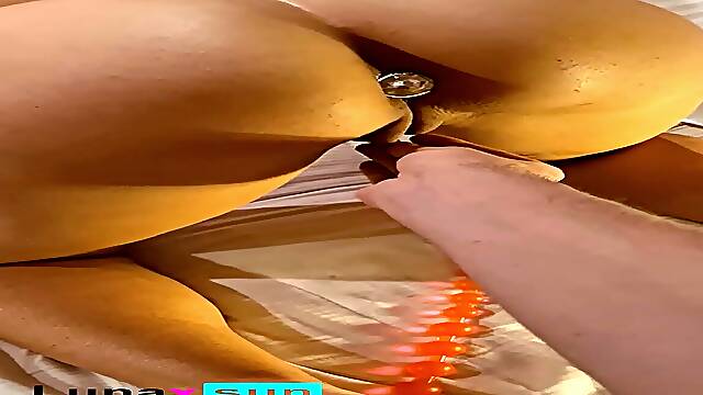 Milf POV Rosebud takes a huge anal toy for some rough stretching
