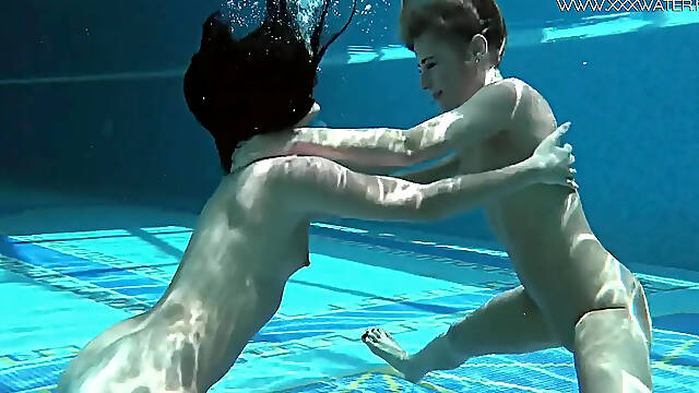 American & Russian Chicks Show Off Big Tits and Round Asses at Poolside