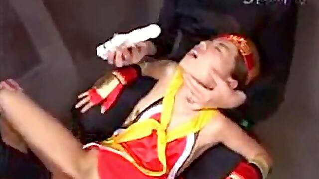 Japanese beauty bound and gagged for deepthroat facial