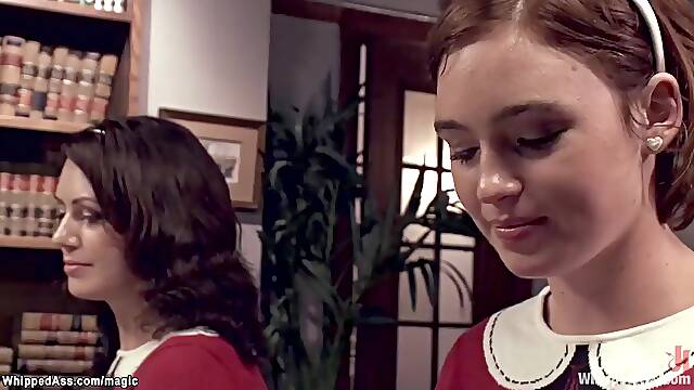 Sinful Coeds Whipped By Lezdom Nun With Huge Boobs, Taylor A And Sarah Shevon