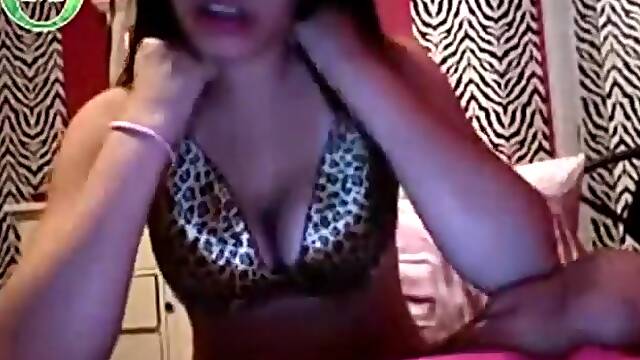 Hot girl plays with her huge tits and shaved pussy on omegle
