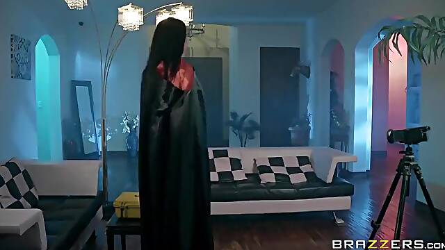 Emily Grey, Rachel Starr And Markus Dupree In Goth Goddess In Latex Boots And Stockings Spreads Legs Wide Open For A Fuck