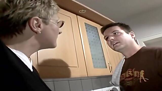 Horny Granny Angelika Fucking In The Kitchen