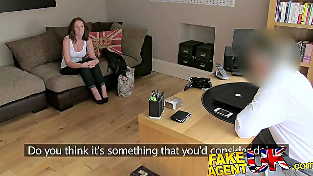 FakeAgentUK: Sexy busty redhead receives huge unwanted creampie