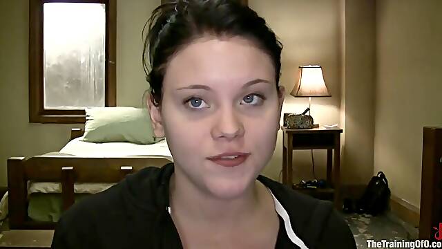 Slave Girl Deepthroats Masters Big Cock After Electro Stimulation