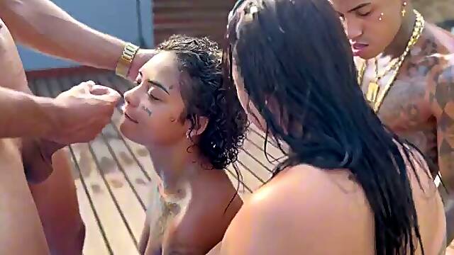 Poolside whoredom with several