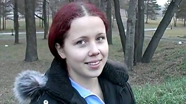 Busty amateur doll fucked in mouth in the park