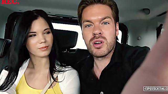 Black haired bombshell from Russia getting shagged on the couch